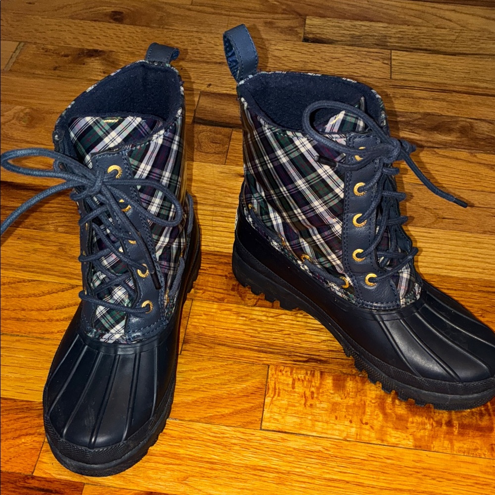 Sperry Top -Sider Plaid Rubber Boots Sz 5